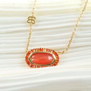 Kelly Gold Fiery Coral Necklace by Alicia Bonnie